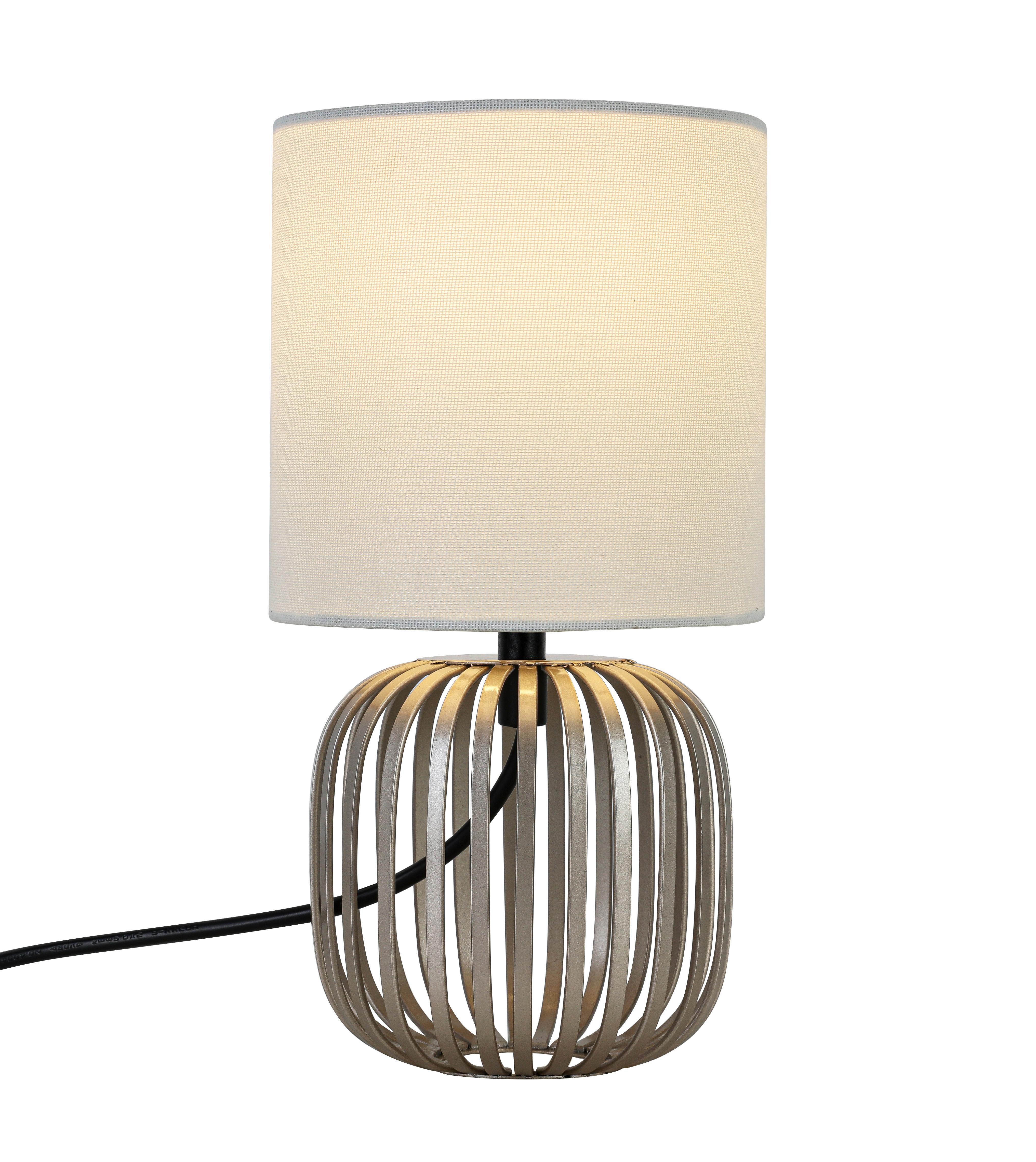 BORDSLAMPA DRITI - vit/champagne, Modern, metall/textil (13/13/25cm) - Mömax