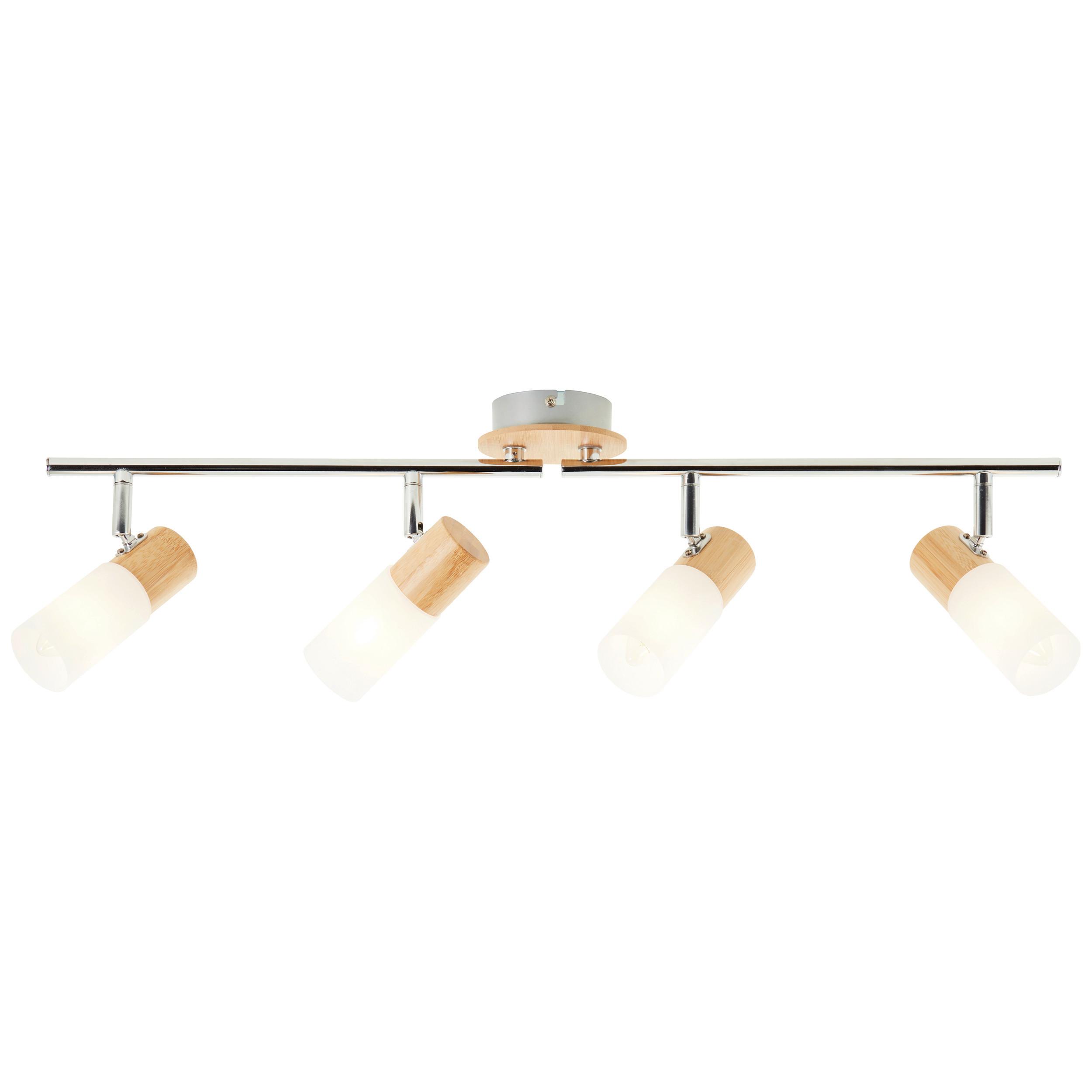 Deckenleuchte Babsan in Weiß max. 3,5 Watt - Weiß, KONVENTIONELL, Holz/Kunststoff (68/11,5/18cm) - Brilliant