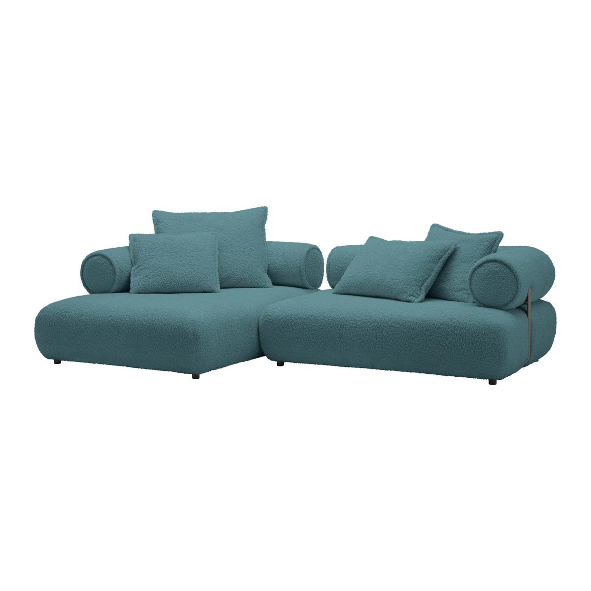 Wohnlandschaft Casimir Petrol - Petrol/Schwarz, LIFESTYLE, Kunststoff/Textil (180/310cm) - Premium Living