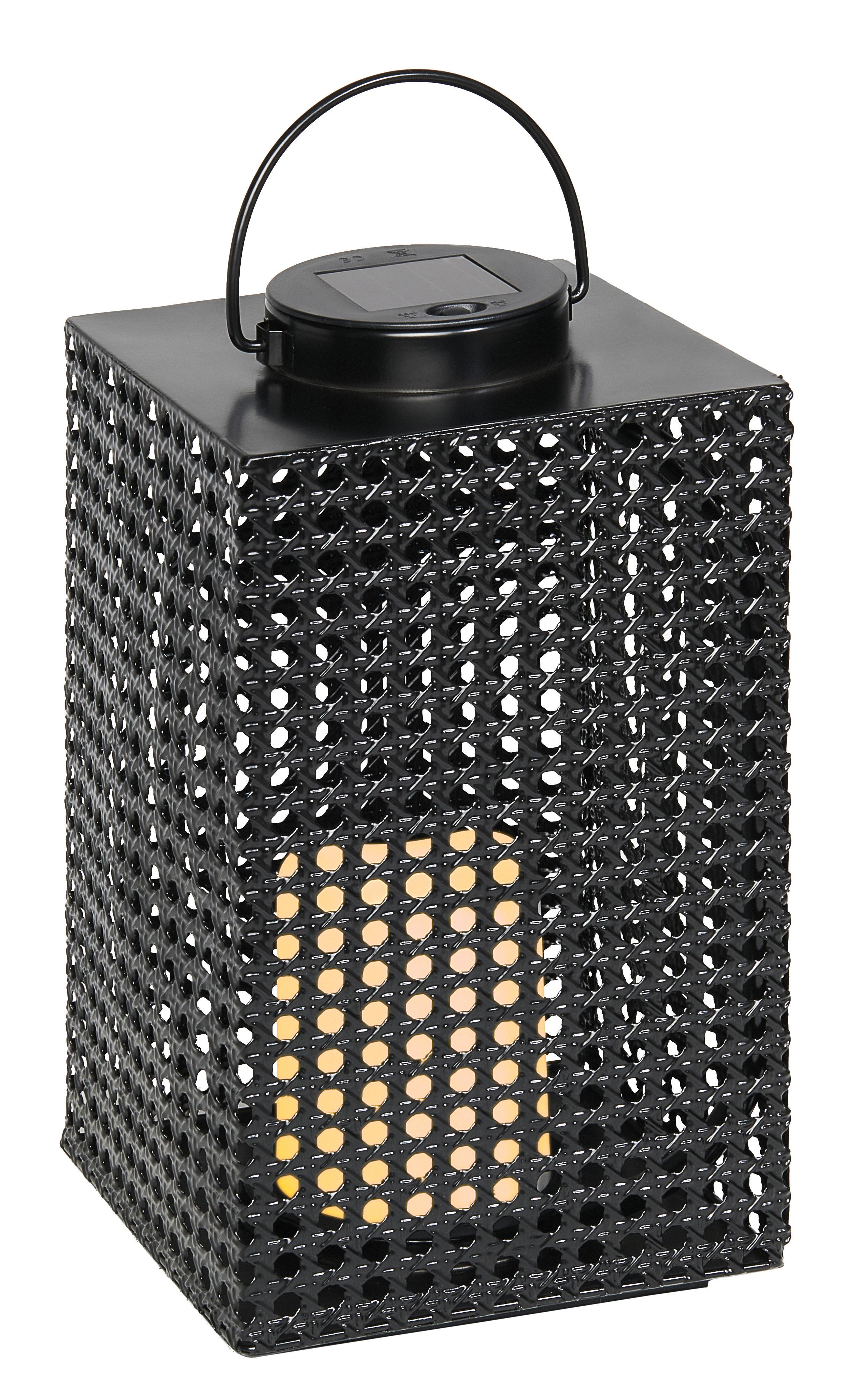 Solarleuchte Alain in Schwarz - Schwarz, MODERN, Kunststoff/Metall (15,5/15,5/29,5-36cm) - Modern Living