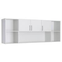 Regal Tamino, Bela - bela/barve aluminija, Konvencionalno, umetna masa/leseni material (213/82/44cm) - Xora
