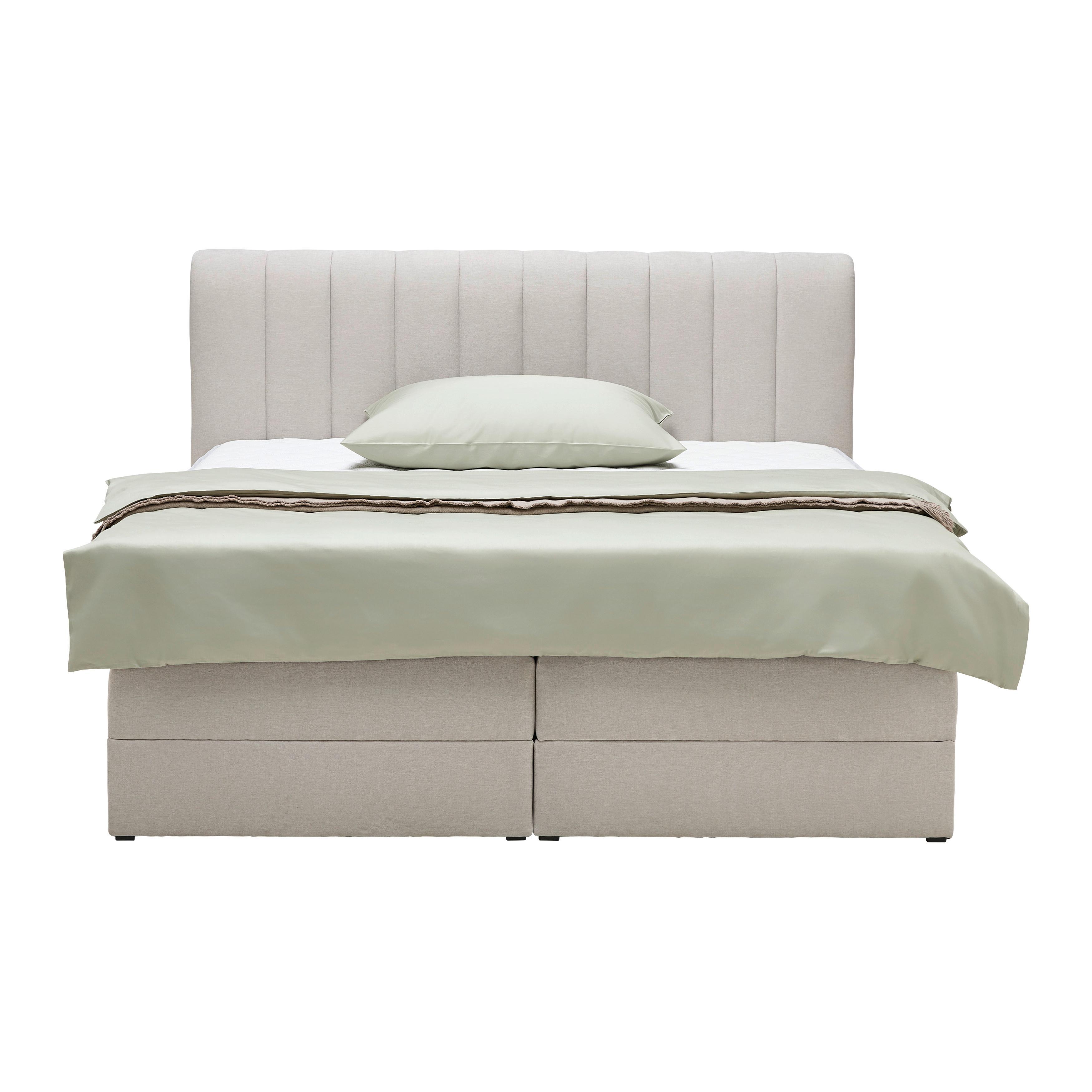 Boxspringbett Belano Creme ca. 160x200cm - Creme, KONVENTIONELL, Holz/Holzwerkstoff (160/200cm) - Premium Living