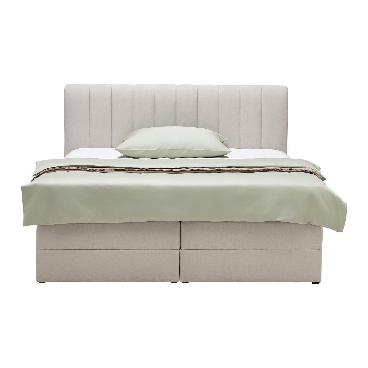 Boxspringbett Belano Creme ca. 200x200cm - Creme, KONVENTIONELL, Holz/Holzwerkstoff (200/200cm) - Premium Living