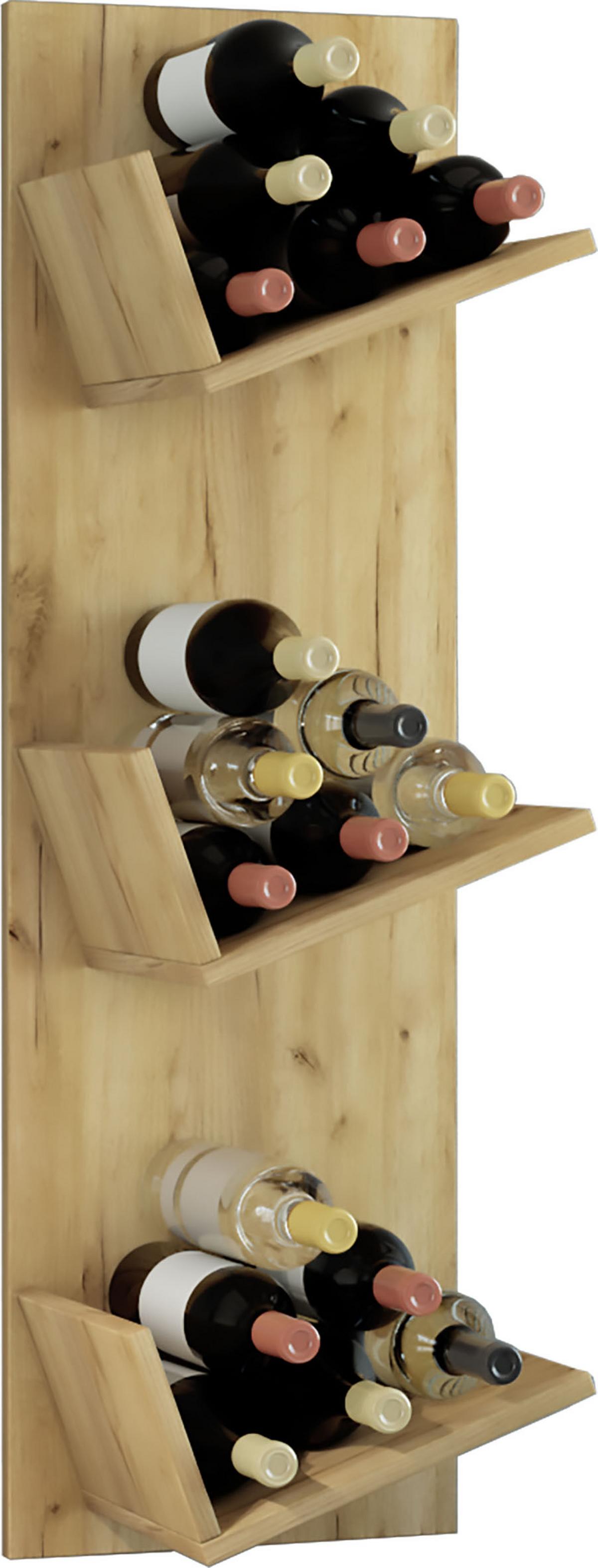 Stojalo Za Vino Vinosi, Hrast - barve hrasta/barve medu, Basics, leseni material (33/105,5/25,6cm) - MID.YOU