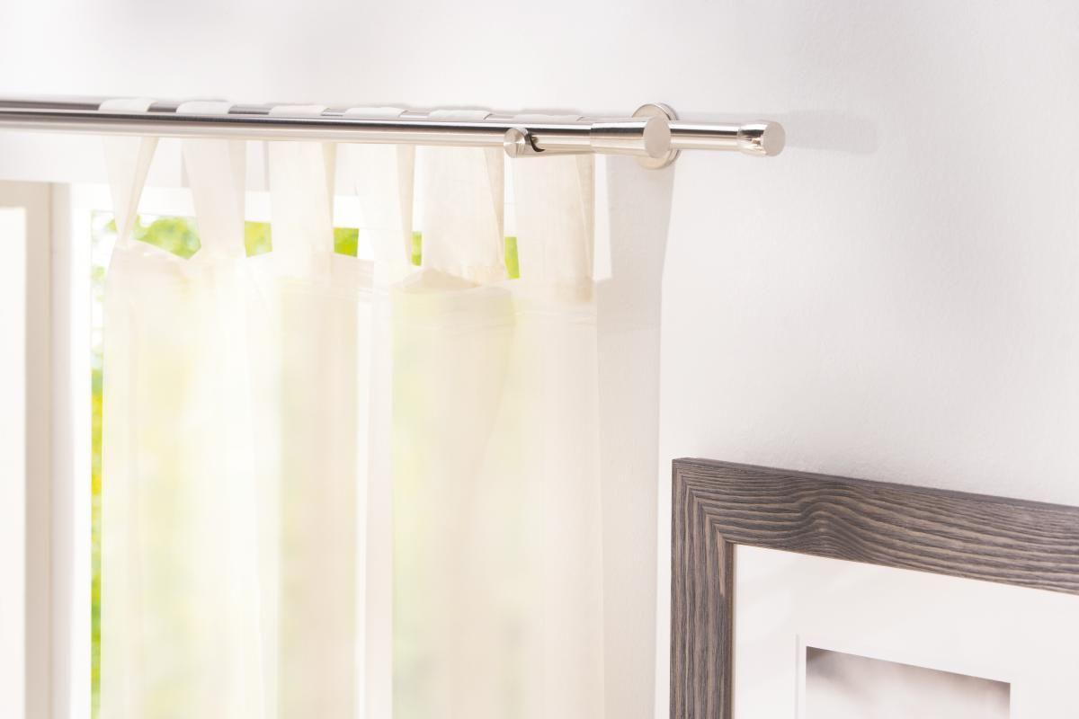 GARDINSTÅNG SET MARIE - stålfärgad, metall (120cm) - Modern Living