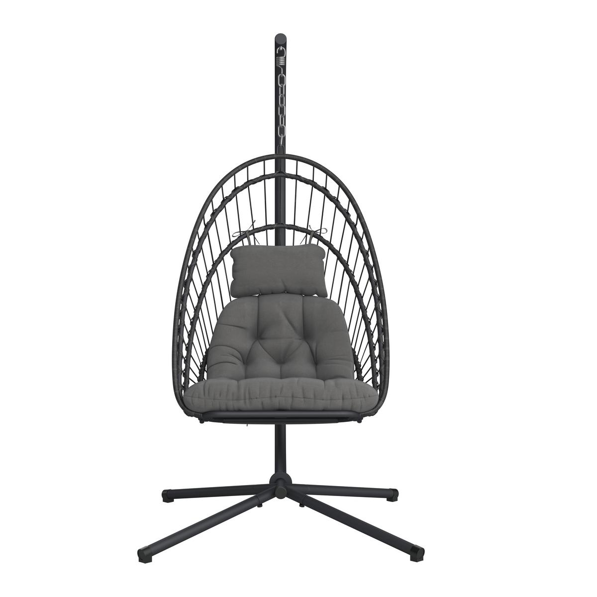 FOTEL WISZĄCY MILANO - szary, Modern, metal/tkanina (126/195/104cm) - Ambia Garden