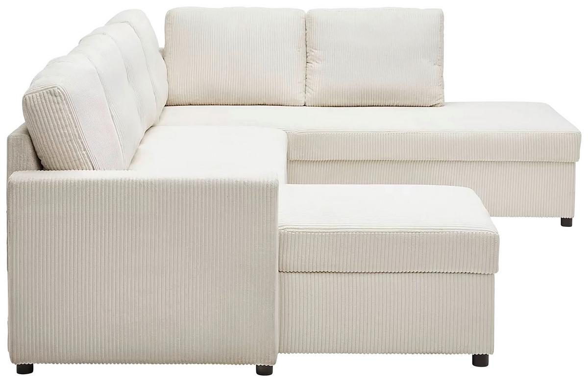 Wohnlandschaft Martina Acv Rechts Pearl - Beige/Schwarz, MODERN, Holz/Holzwerkstoff (276/89/204cm) - Mömax