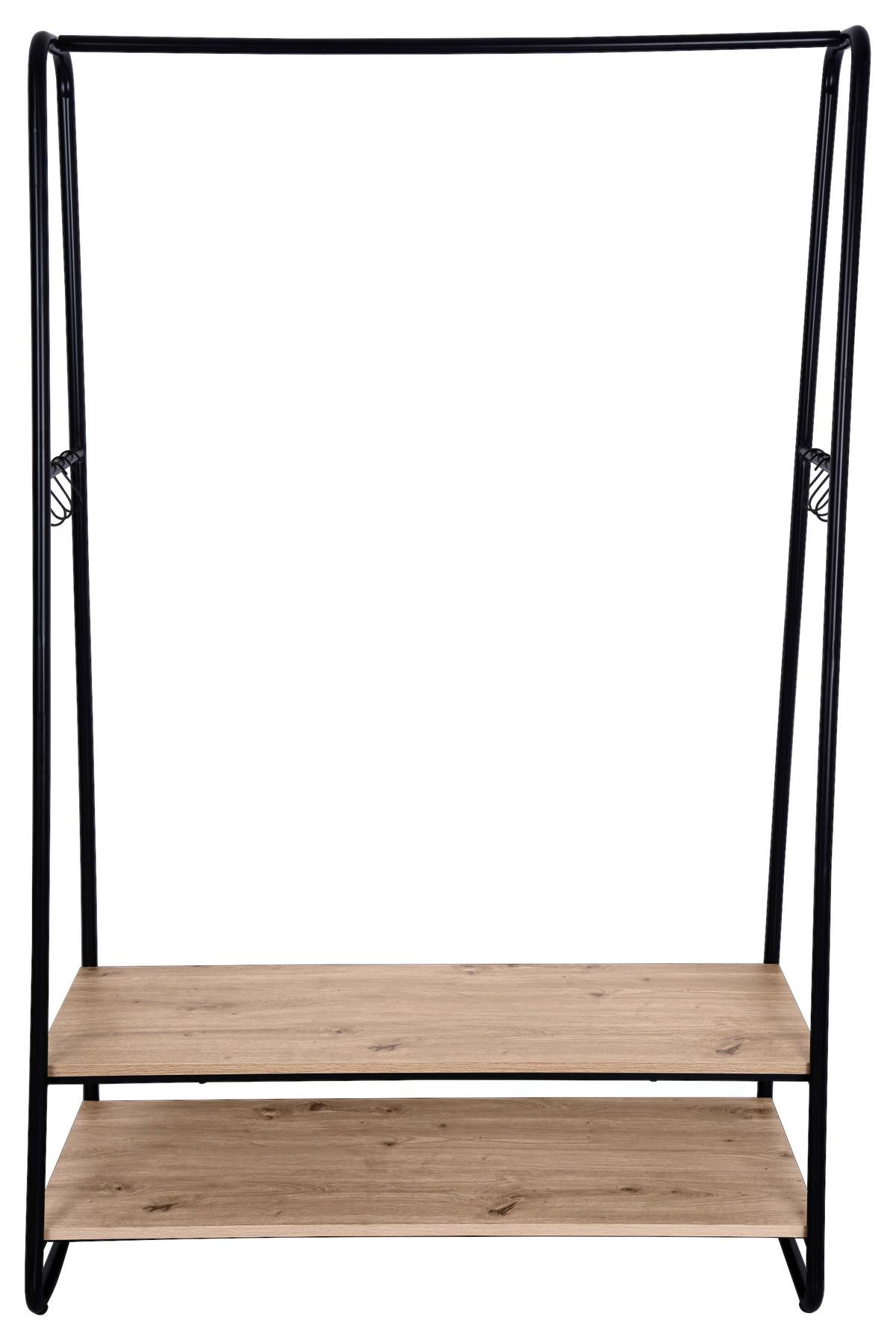 WIESZAK STOJĄCY TARA - kolor naturalny/czarny, Basics, materiał drewnopochodny/metal (100/160/45cm) - Milino