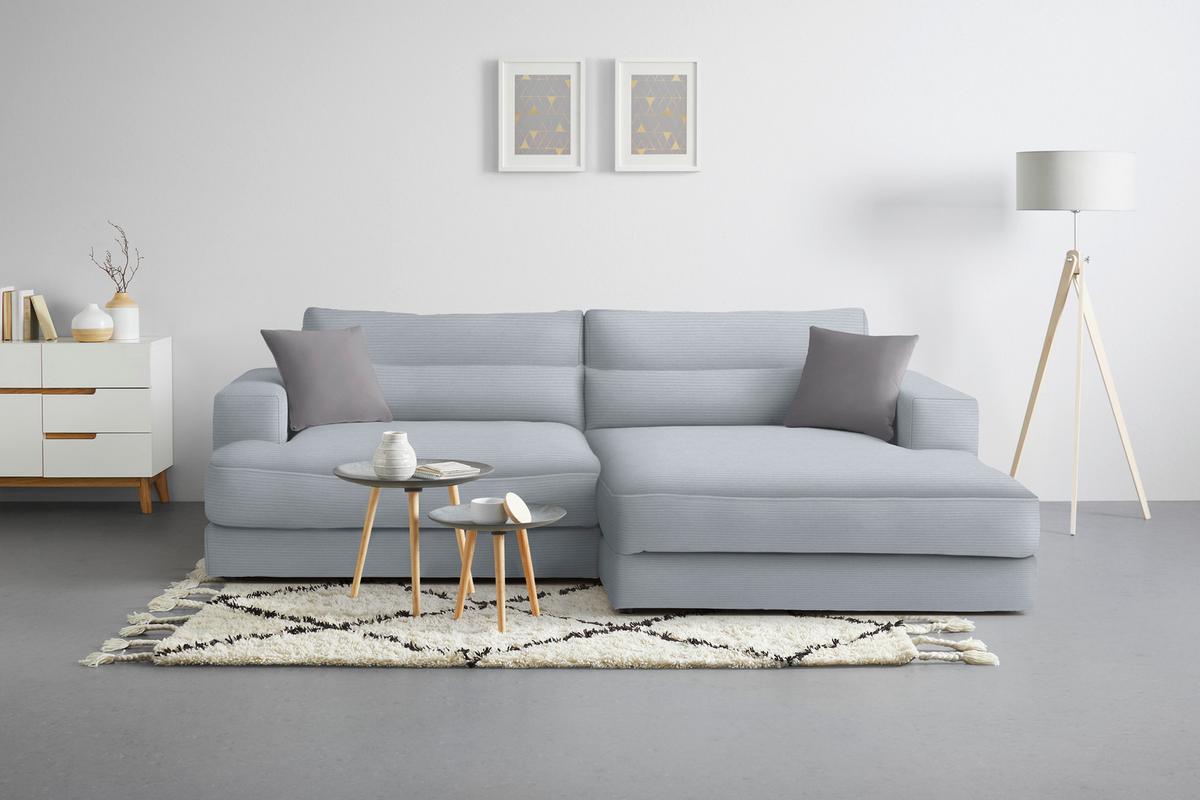 Ecksofa Fabiona rechts Grau - Schwarz/Grau, MODERN, Holz/Kunststoff (268/85/194cm) - Premium Living