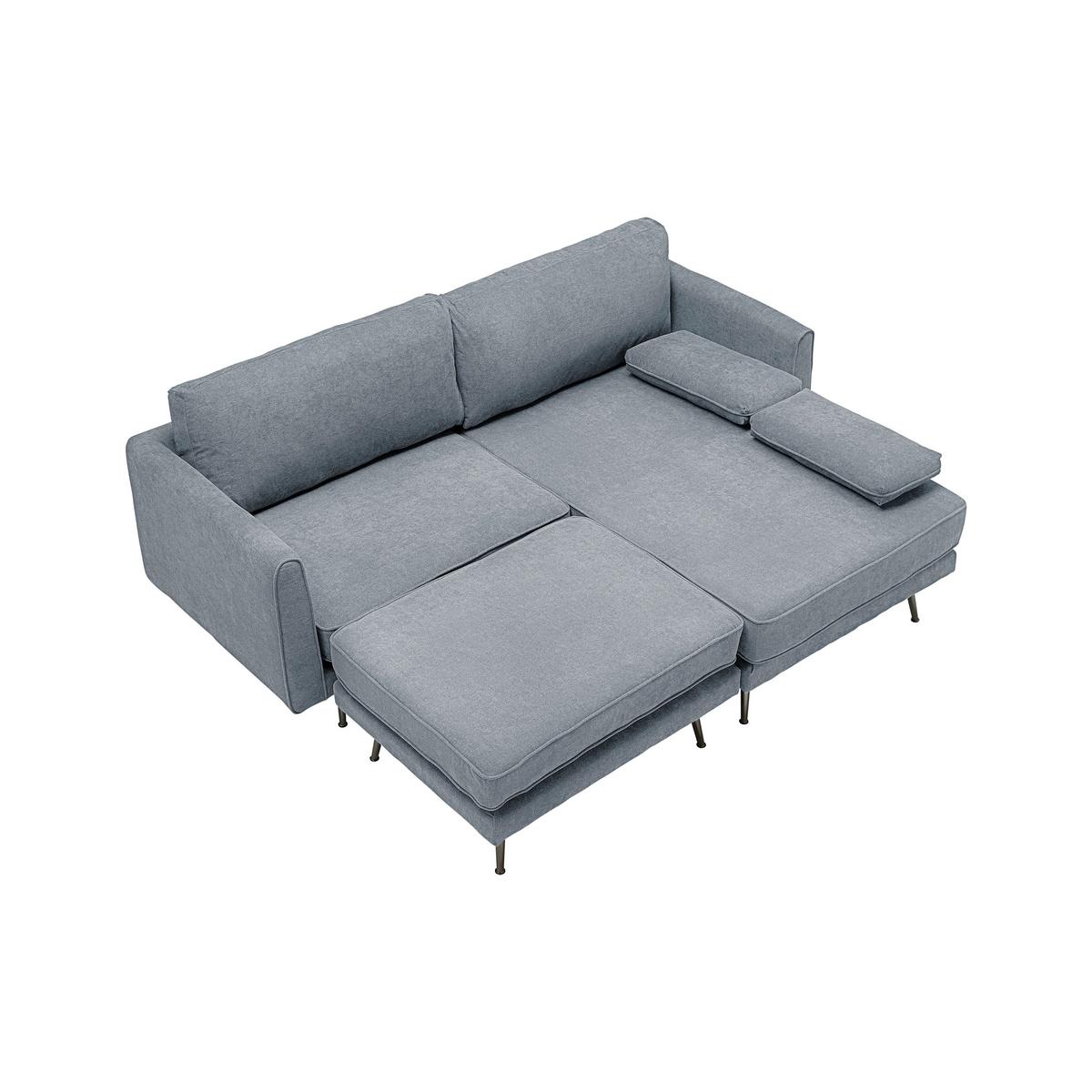 Wohnlandschaft grau, "Dunja" - Grau, Modern, Holz/Textil (295/89/161cm) - Bessagi Home
