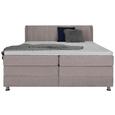 Boxspringbett in Hellgrau/Beige ca.160x200cm - Chromfarben/Beige, KONVENTIONELL, Kunststoff/Textil (160/200cm) - Premium Living Boxspringbett in Hellgrau/Beige ca.160x200cm - Chromfarben/Beige, KONVENTIONELL, Kunststoff/Textil (160/200cm) - Premium Living