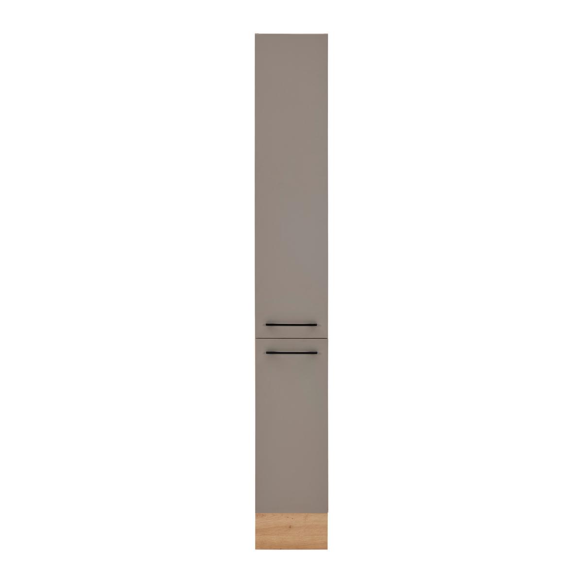 Apothekerschrank LINZ in Cubanit grau - Schwarz/Eiche Artisan, MODERN, Holzwerkstoff/Metall (30/211/57cm)