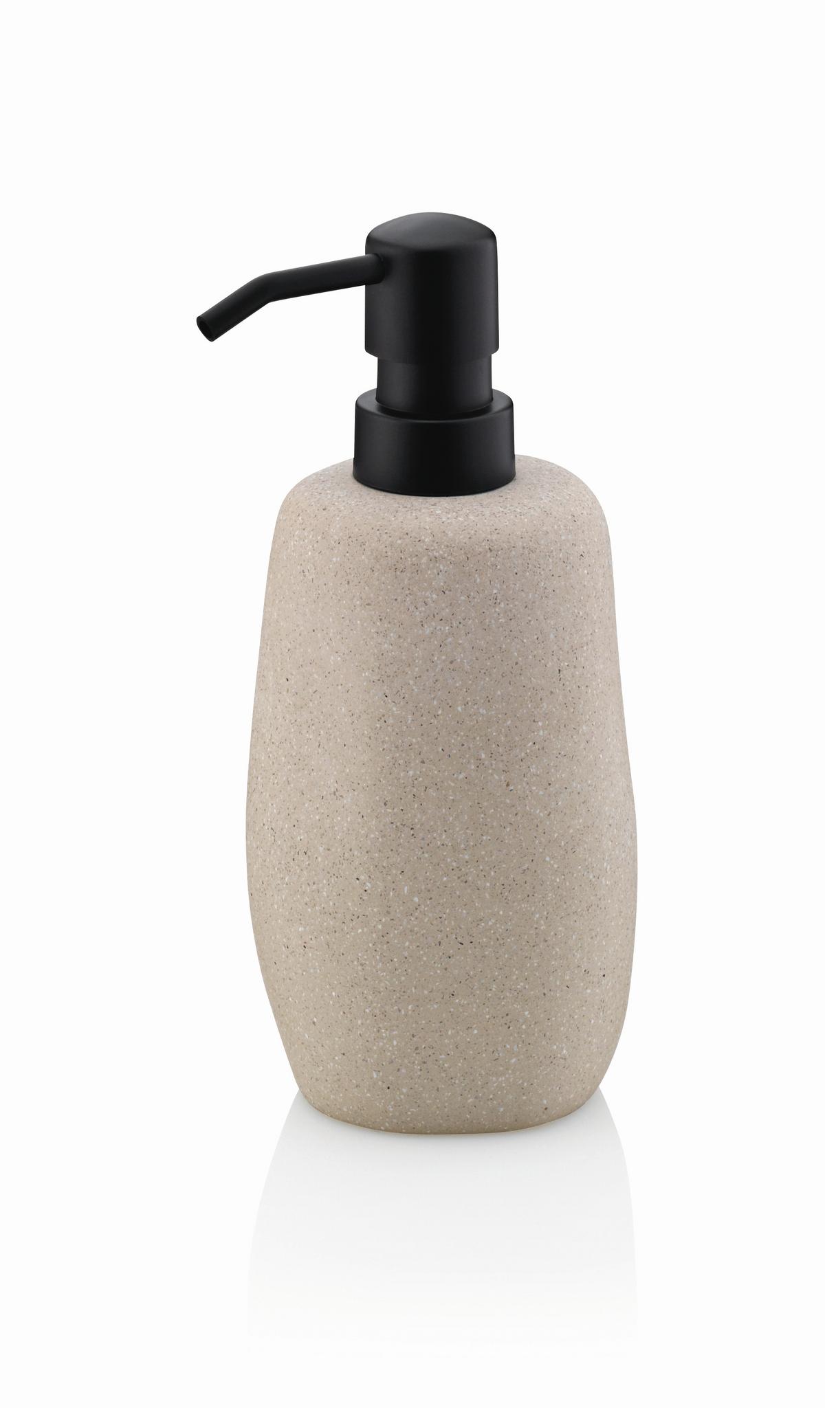 DOZOWNIK NA MYDŁO 23680 - beżowy, Basics, kamień (7,5/7,5/18cm) - Kela