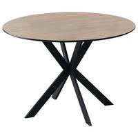 Jedilna Miza Amar, Barva Hrasta, Črna, Ø 110cm - črna/barve hrasta, Konvencionalno, kovina/leseni material (110/75cm) - P & B