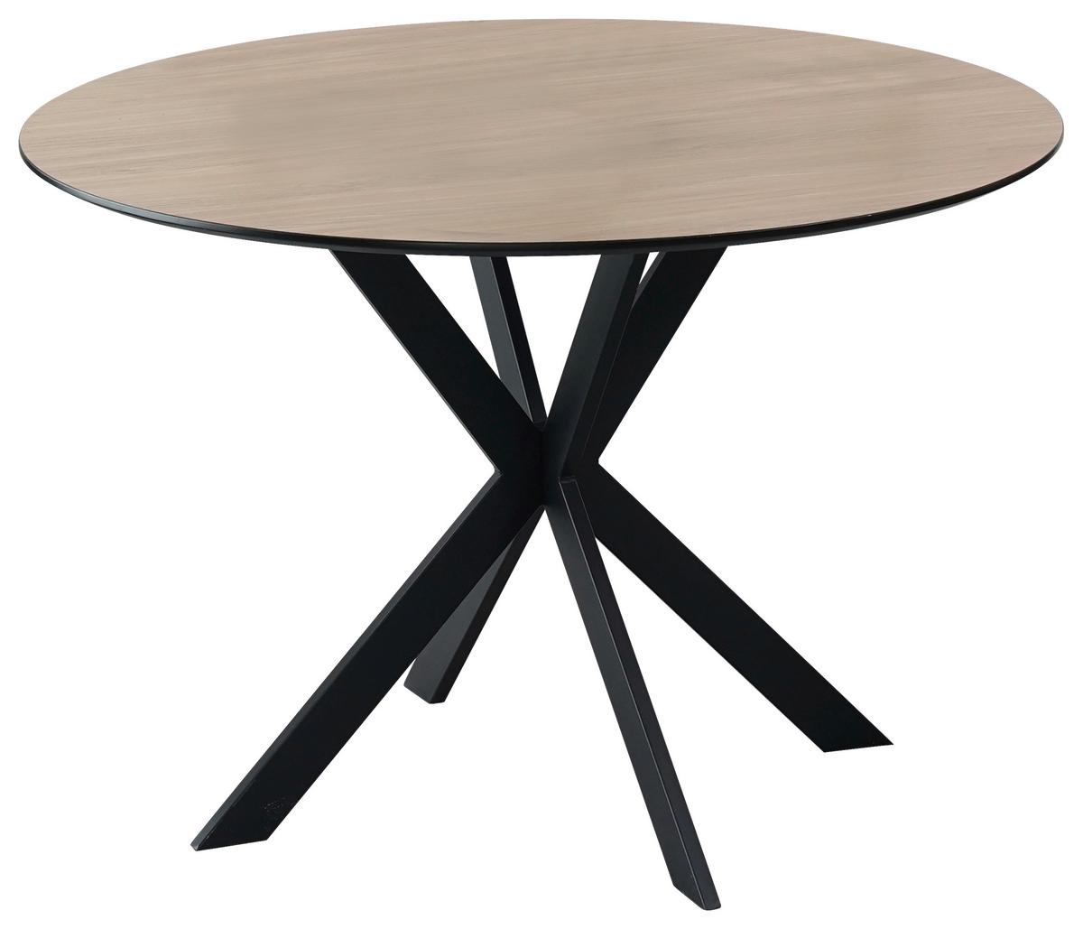 Jedilna Miza Amar, Barva Hrasta, Črna, Ø 110cm - črna/barve hrasta, Konvencionalno, kovina/leseni material (110/75cm) - P & B