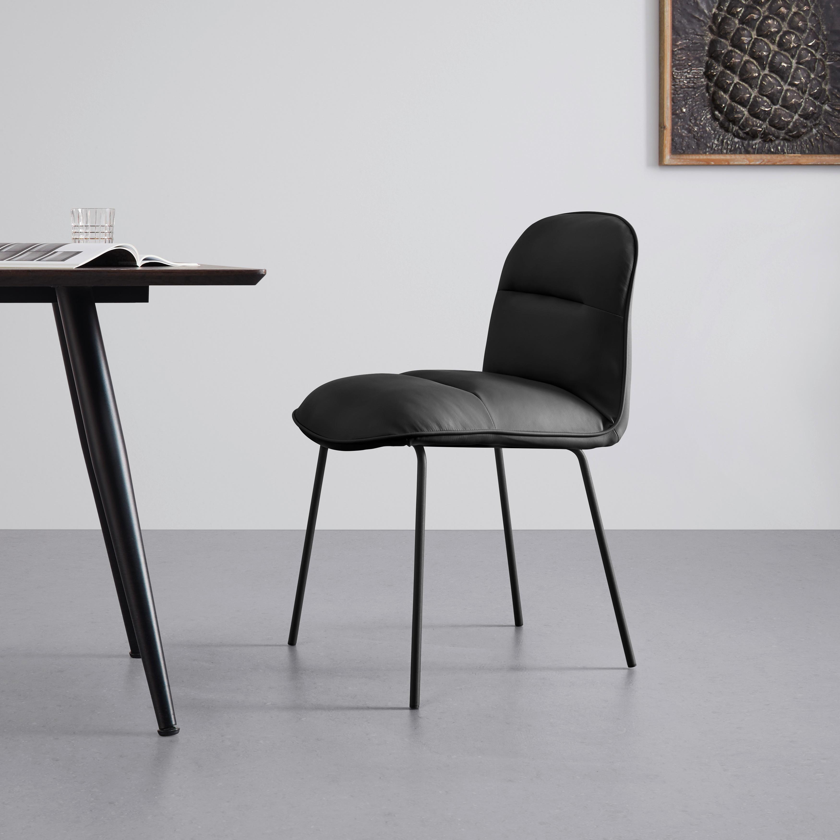 KRZESŁO ELLIS - czarny, Modern, metal/drewno (43/80/50cm) - Bessagi Home