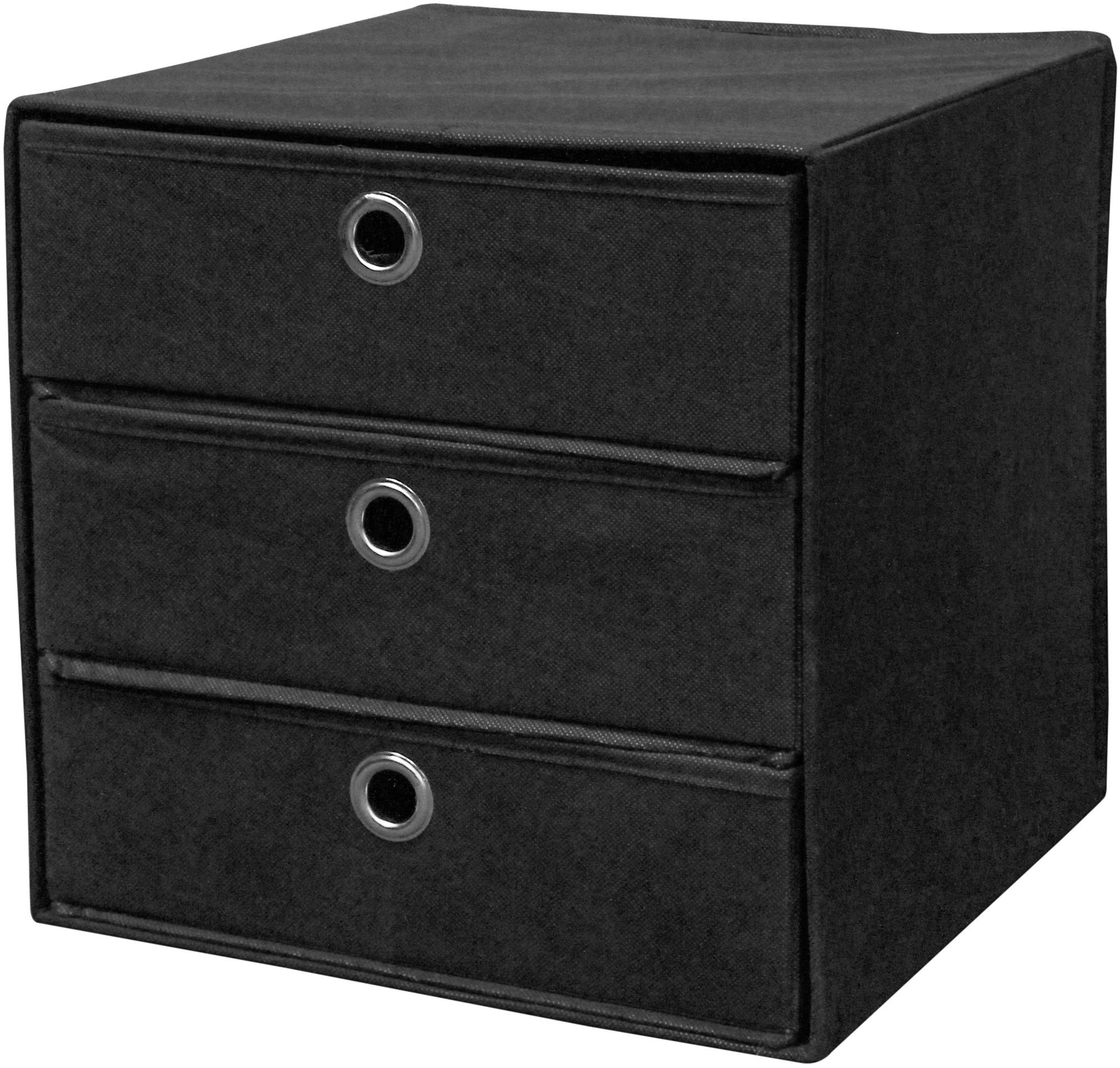 Kutija Sa Fiokama Lisa - crna, Moderno, metal/tekstil (32/32/32cm) - Modern Living