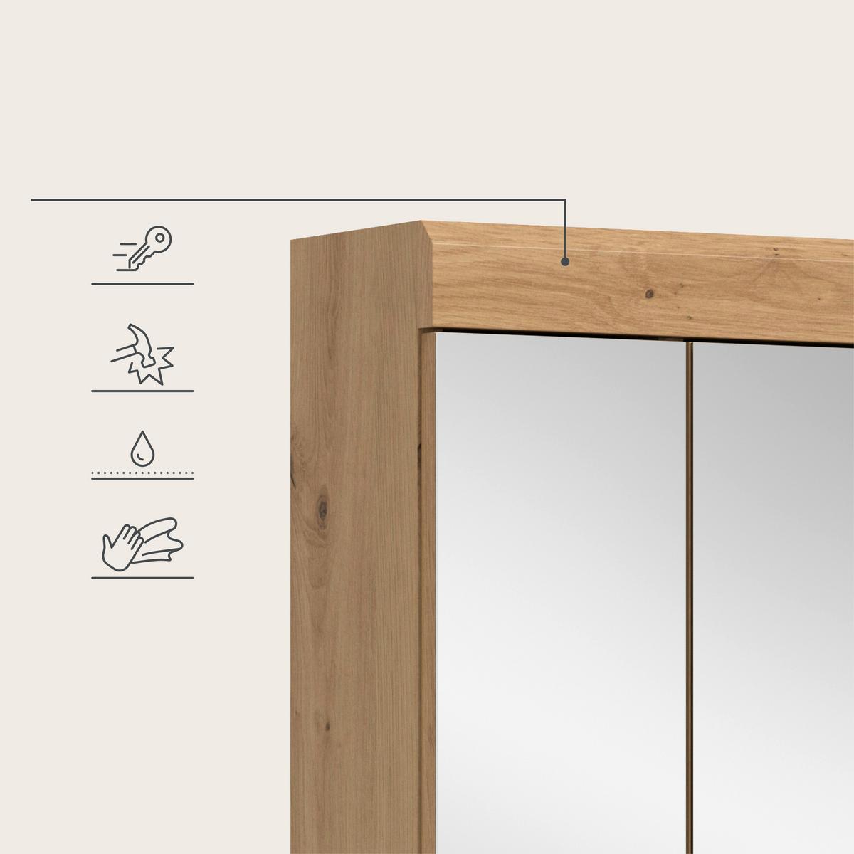 Spiegelschrank Scout Eiche Artisan - Eiche Artisan, Trend, Glas/Holzwerkstoff (60/79/18cm) - MID.YOU