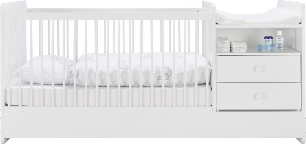 Gitterbett in Weiss ca. 70x140cm - Weiss, Modern, Holzwerkstoff (204,4/95/75cm) - Premium Living