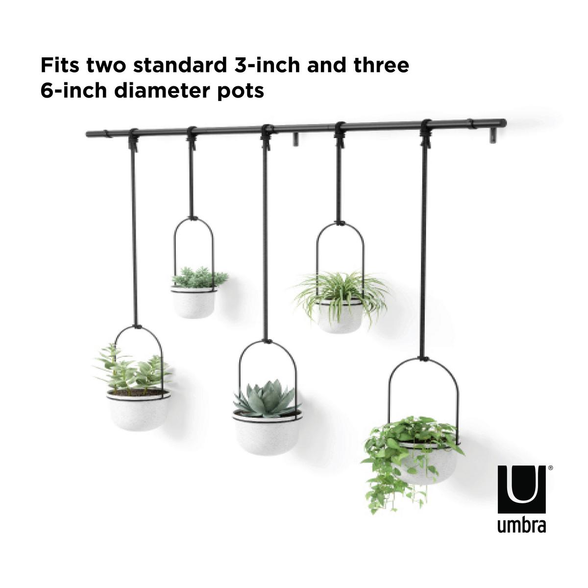 Pflanzentop Schwarz/Weiß - Schwarz/Weiß, Design, Kunststoff/Metall (18,4/94,6/137,8cm) - Umbra