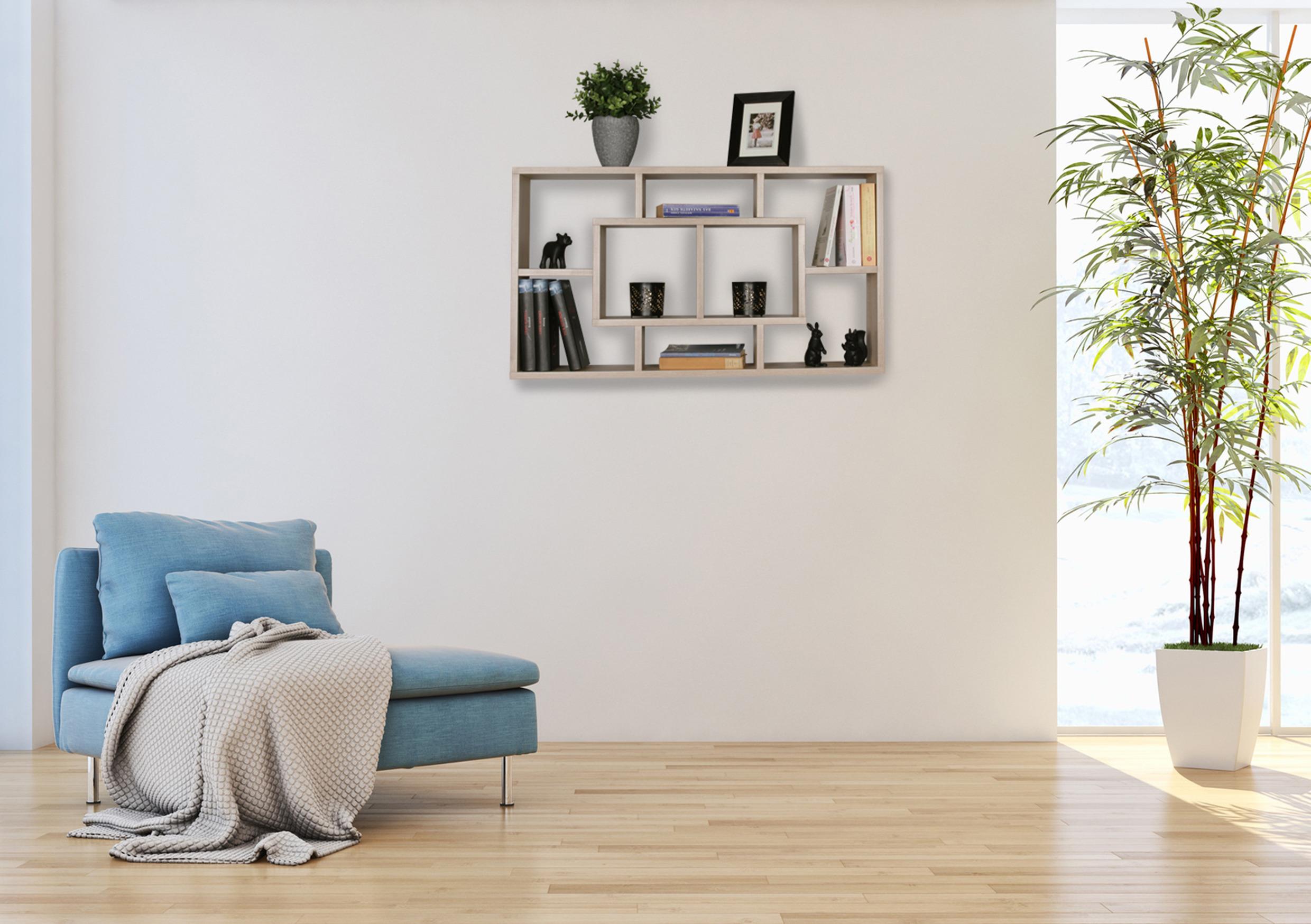 Wandregal Alex ca. 85x48x16 cm Eichefarben - Eichefarben, KONVENTIONELL, Holzwerkstoff (85/47,5/16cm) - MID.YOU