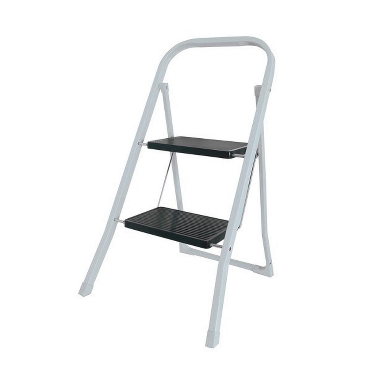 KLAPPTRITTLEITER 130001 - Weiss/Schwarz, Basics, Kunststoff/Metall (46/54,5/81cm) - Spirella