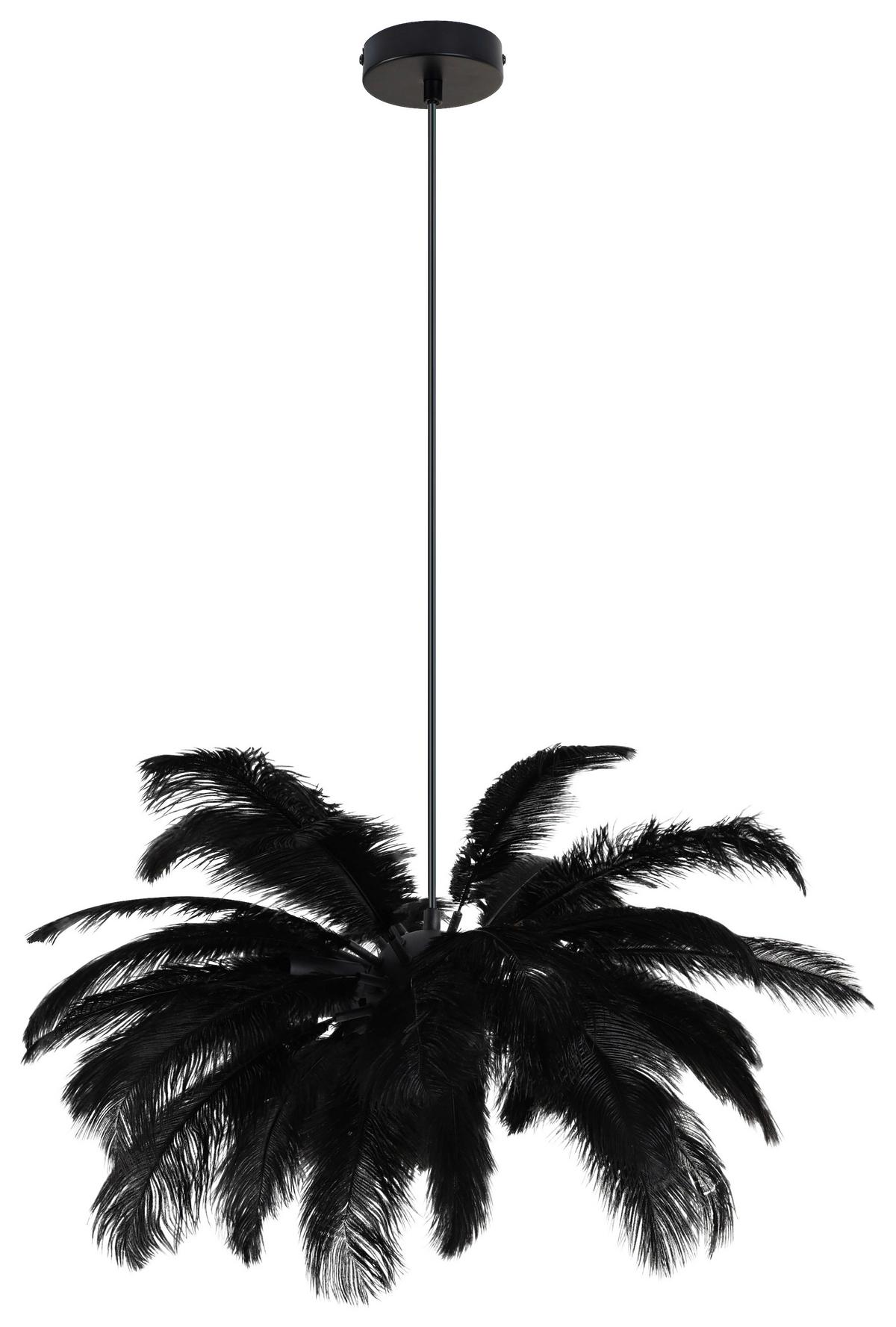 LAMPA WISZĄCA MAGGIE - czarny, Trend, metal/tkanina (55/120cm) - Novel