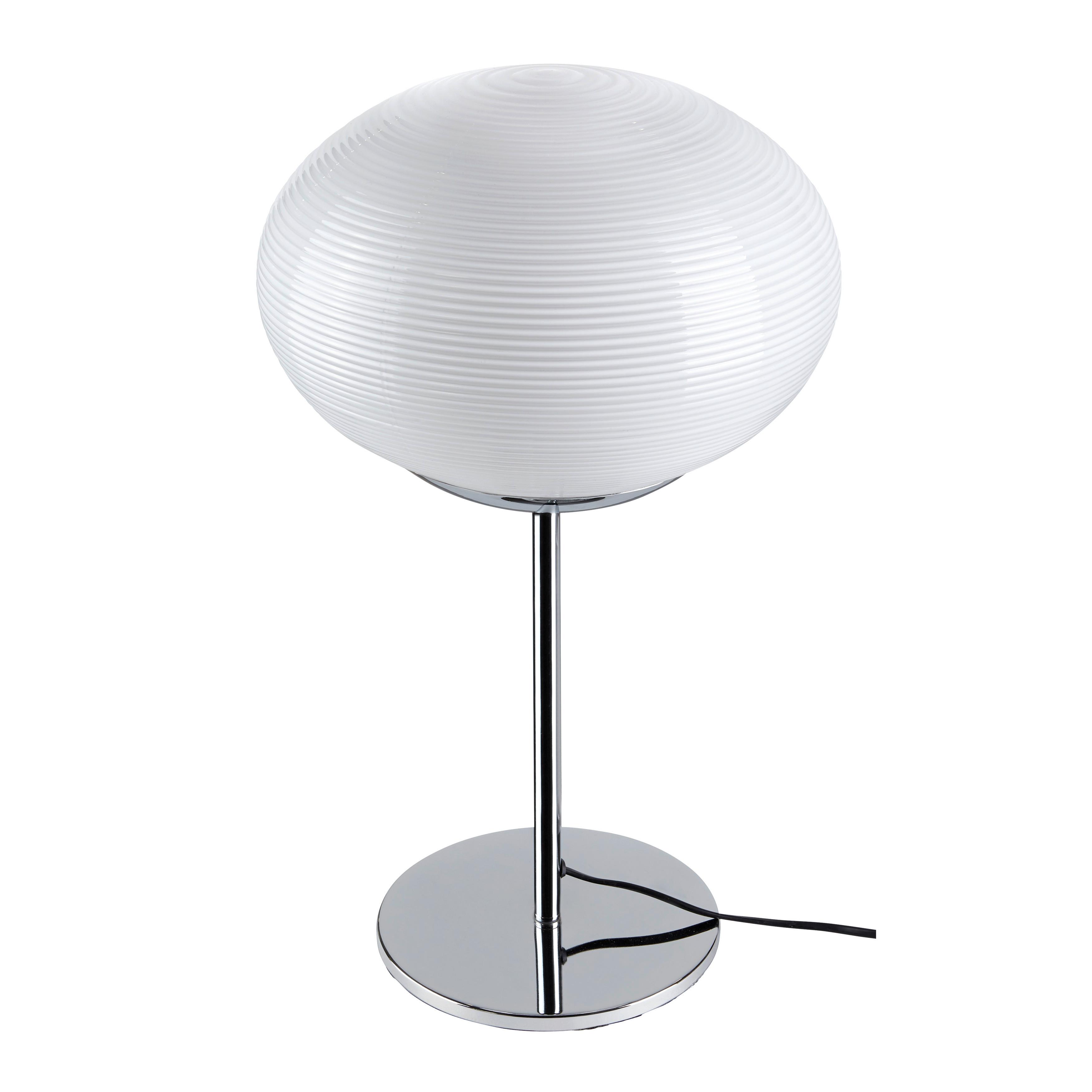 Tischleuchte Florica max. 40 Watt - Chromfarben, MODERN, Glas/Metall (30/55cm) - Bessagi Home