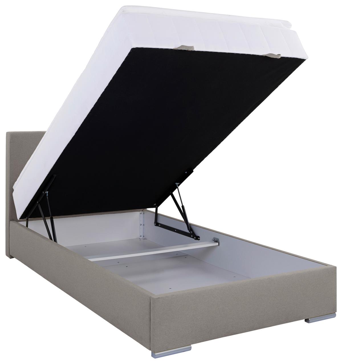 Tapecirani Krevet Cosi - boje kroma/taupe, Konvencionalno, drvo/metal (120/200cm)