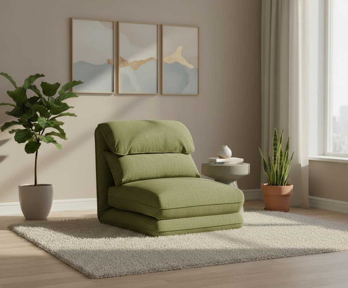 Fotelj Verve, Olivno Zelena, Funkcija Ležišča - olivno zelena , Design, kovina/tekstil (78/72/85cm) - Livetastic