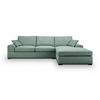 Ecksofa Veda Petrol Flachgewebe - Petrol/Schwarz, Basics, Holz/Textil (308/186cm) - MID.YOU