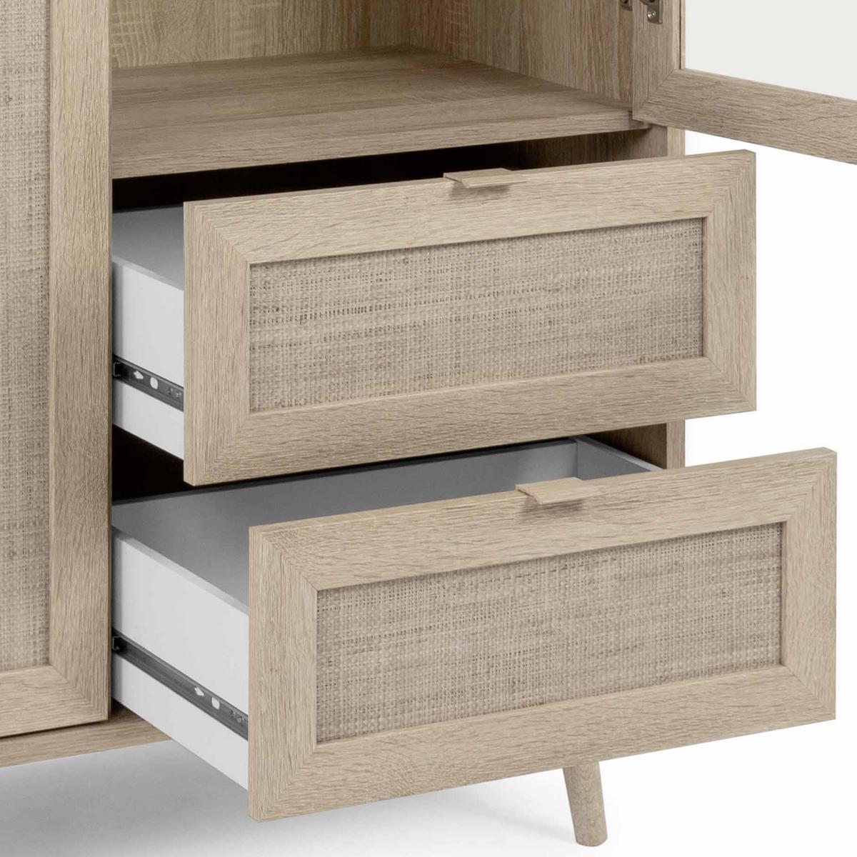 KOMODA WYSOKA BALI - kolor dębu sonoma, Natur, materiał drewnopochodny/tworzywo sztuczne (101,5/139/40cm) - MID.YOU