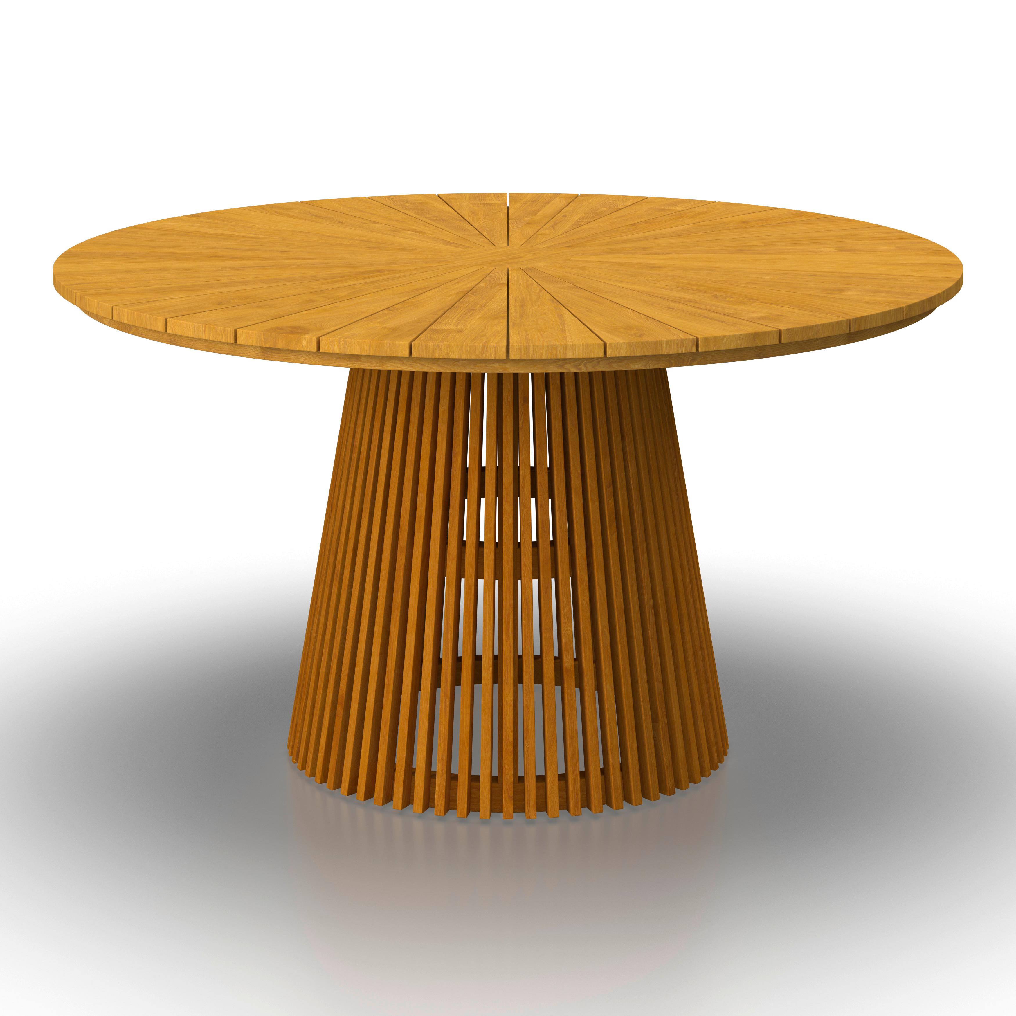 Gartentisch Sanja Massiv Teak ca. Ø 140x76 cm - Teakfarben, MODERN, Holz (140/76cm) - Bessagi Garden