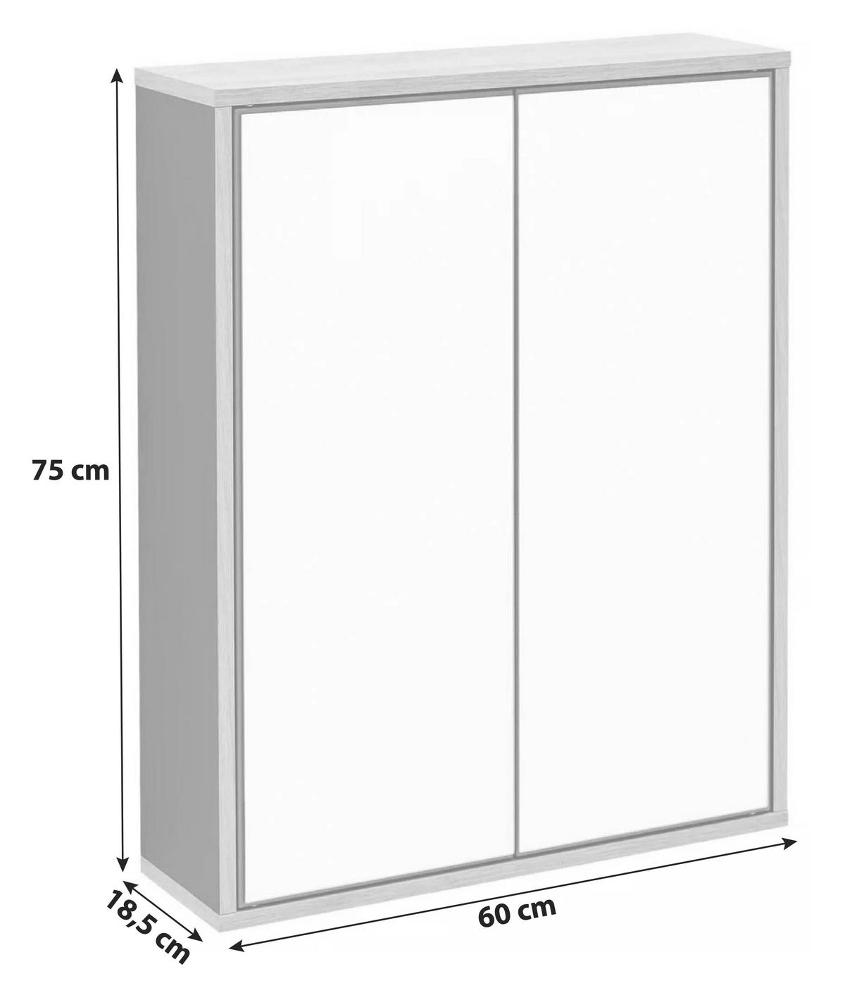 Spiegelschrank Finn 2-türig ca. 60x75 cm Anthrazit/Eiche - MODERN, Glas/Holzwerkstoff (60/75/18,5cm) - MID.YOU