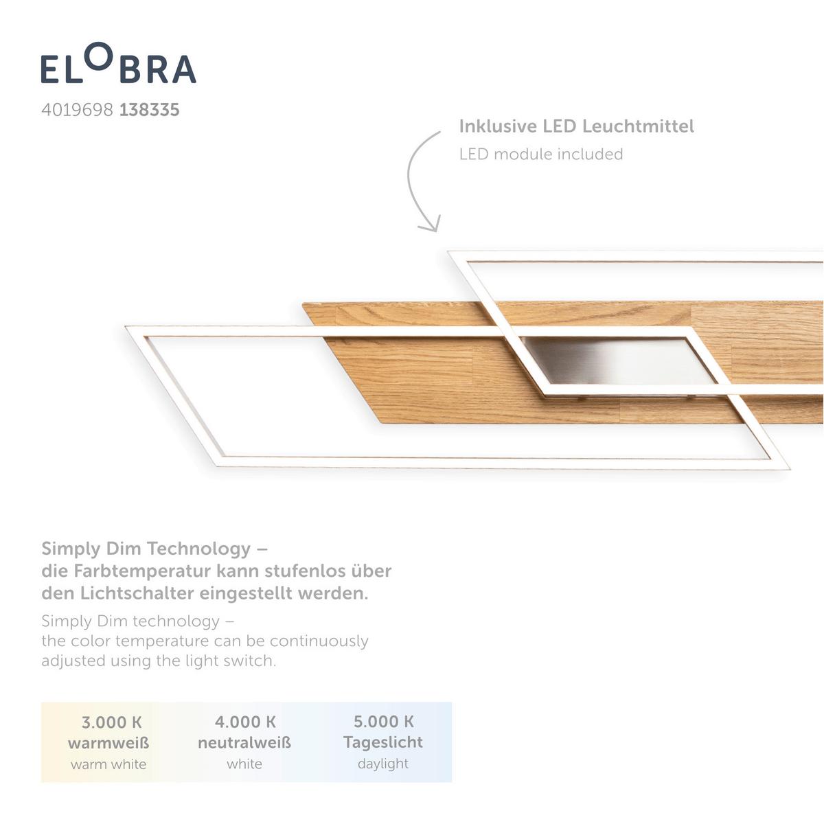LAMPA SUFITOWA 138335 PANAMA - kolor niklowy, Design, metal/drewno (114/25/7cm)