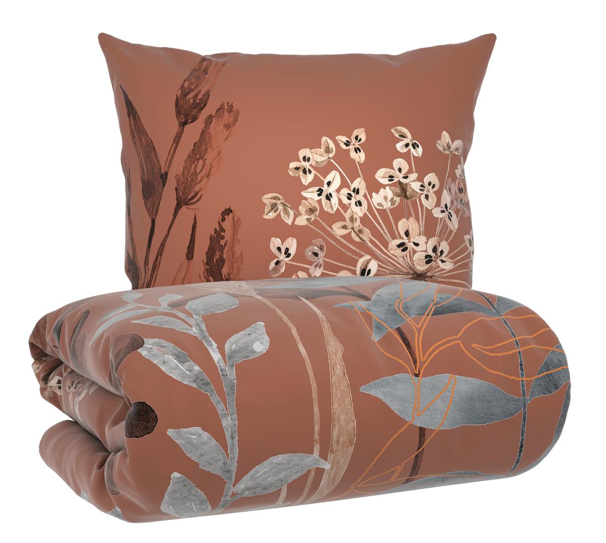 Bettwäsche Leavi XL Mokka ca. 155x220cm - Mokka, MODERN, Textil (155/220cm) - Mömax
