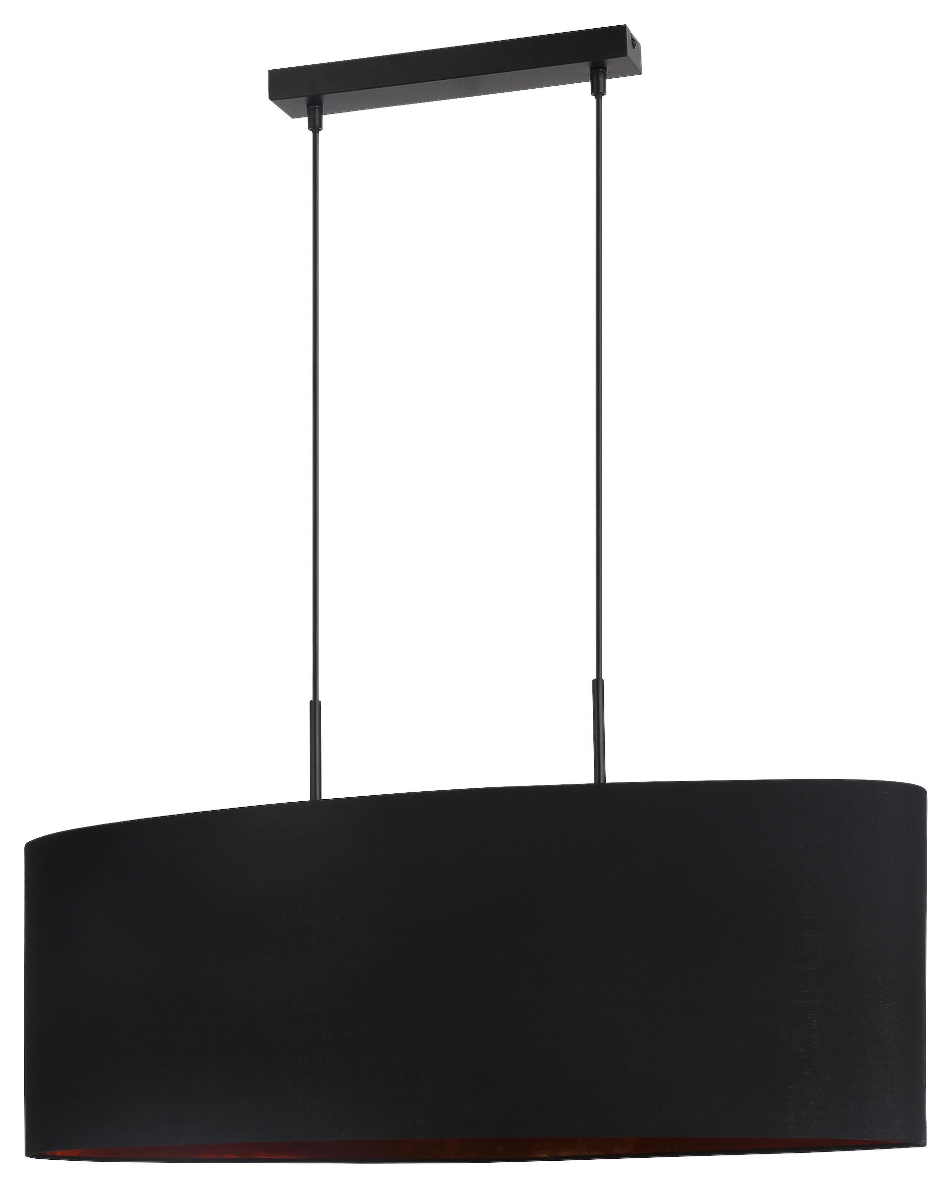 Svjetiljka Viseća Goldi - zlatne boje/crna, Moderno, metal/tekstil (75/22/120cm) - Modern Living