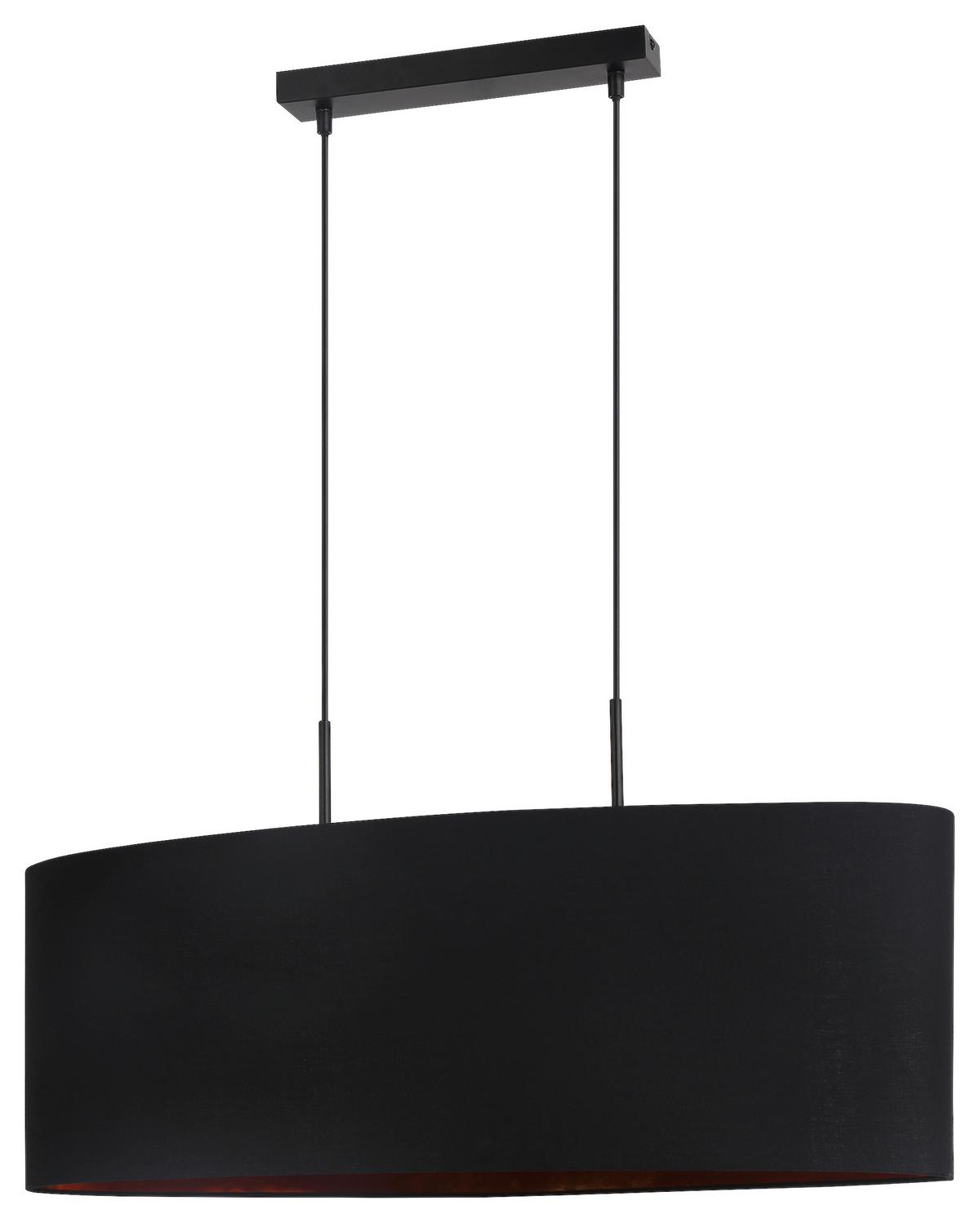 Hängeleuchte Goldi max. 40 Watt - Goldfarben/Schwarz, Modern, Textil/Metall (75/22/120cm) - Modern Living