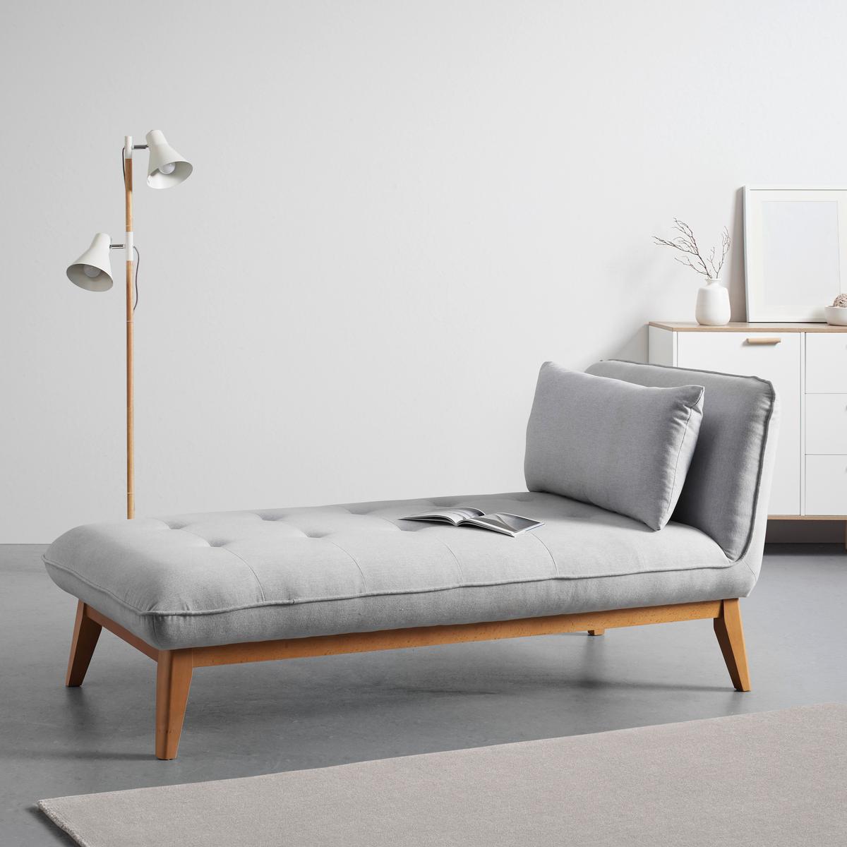 Počivalnik Liza, Svetlo Siv - siva, Moderno, tekstil/les (166/85/78cm) - Bessagi Home