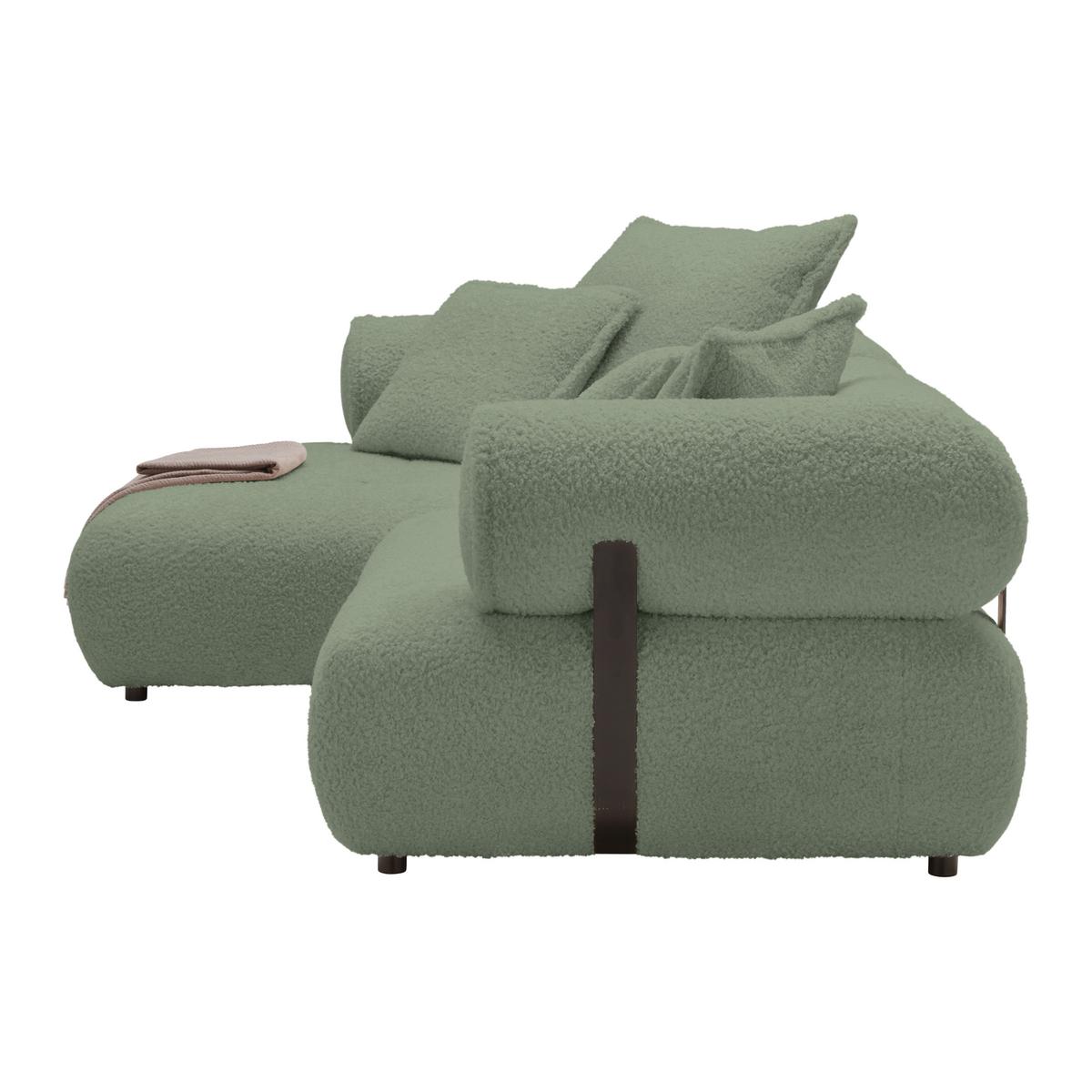 Wohnlandschaft Casimir Mintgrün - Schwarz/Mintgrün, LIFESTYLE, Kunststoff/Textil (180/78/310cm) - Premium Living