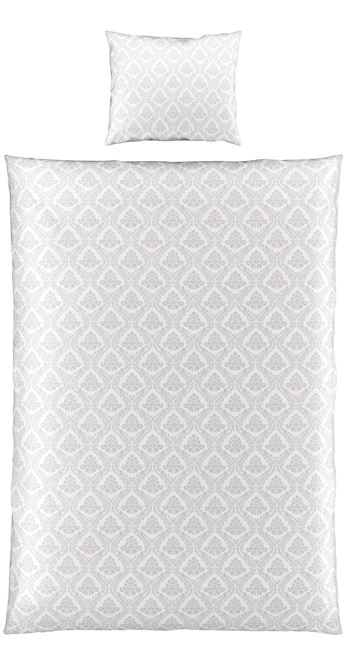 Bettwäsche Maya in Silber ca. 160x210cm - Silberfarben, Romantik / Landhaus, Textil (160/210cm) - Premium Living