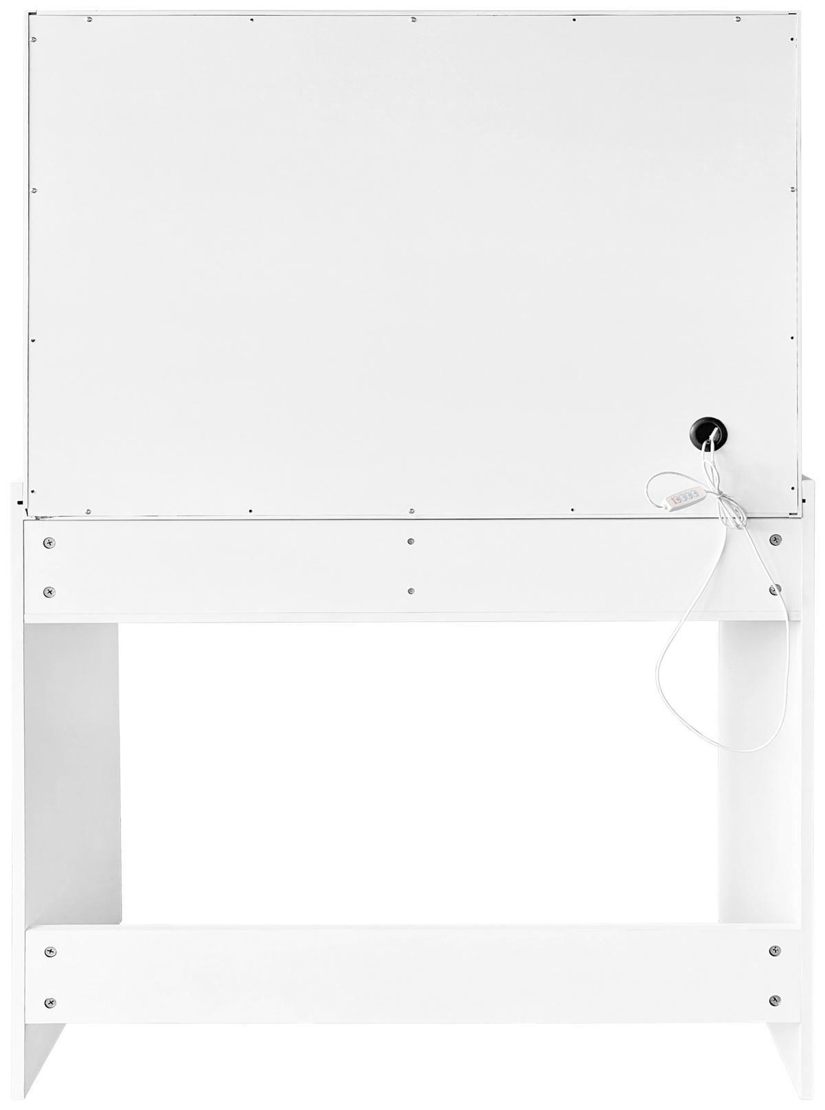 Măsuță de machiaj MILA - alb, Trend, sticlă/material pe bază de lemn (95/140/44cm) - Modern Living