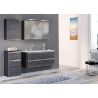 Badezimmer in Silber/ Eichefarbe 'Arezzo' - Eichefarben/Silberfarben, Basics, Holzwerkstoff/Stein (120/51,5/47cm) - Held