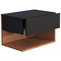 Nočna Omarica Usal Xl 45, Hrast, Črna - črna/barve hrasta, Moderno, leseni material (45/30/32cm) - MID.YOU