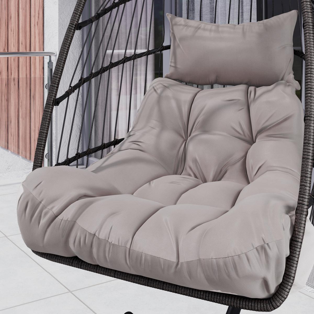 Fotoliu suspendat Laura - negru/gri, Basics, plastic/metal (103/198/102cm) - Mömax