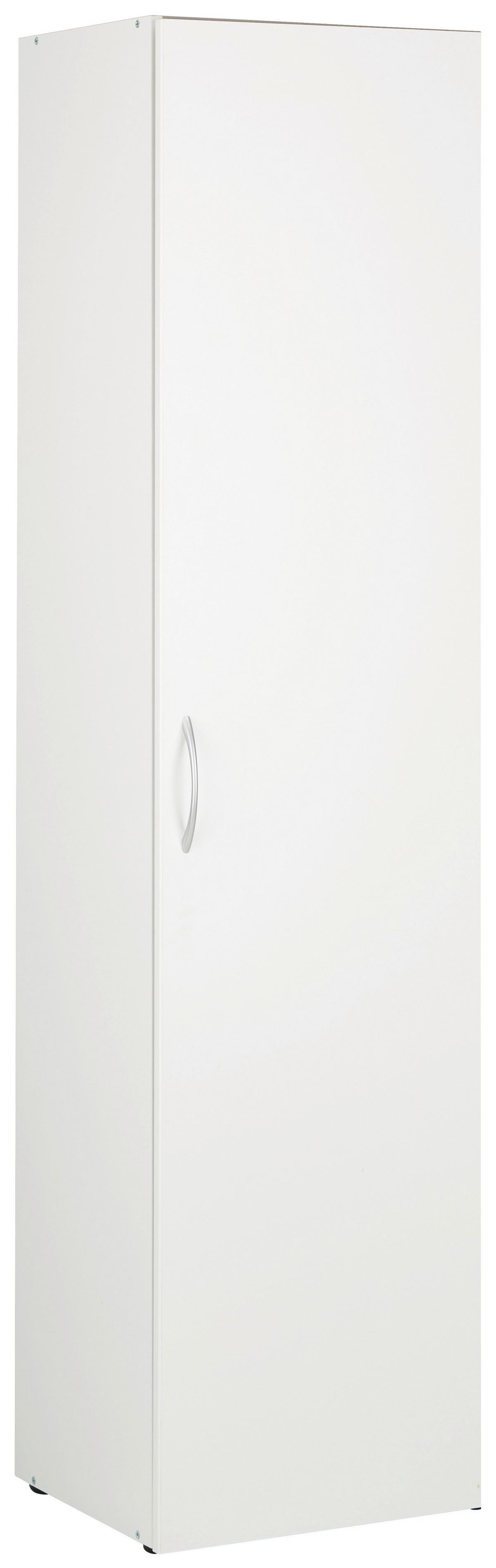 Večnamenska Omara Mrk, Bela - bela/barve aluminija, Konvencionalno, umetna masa/leseni material (45/185/40cm) - Mömax