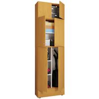 Mehrzweckschrank Lona XXL Buchefarben ca. 70x240x39 cm - Buchefarben/Schwarz, MODERN, Holzwerkstoff/Kunststoff (70/240/39cm) - MID.YOU