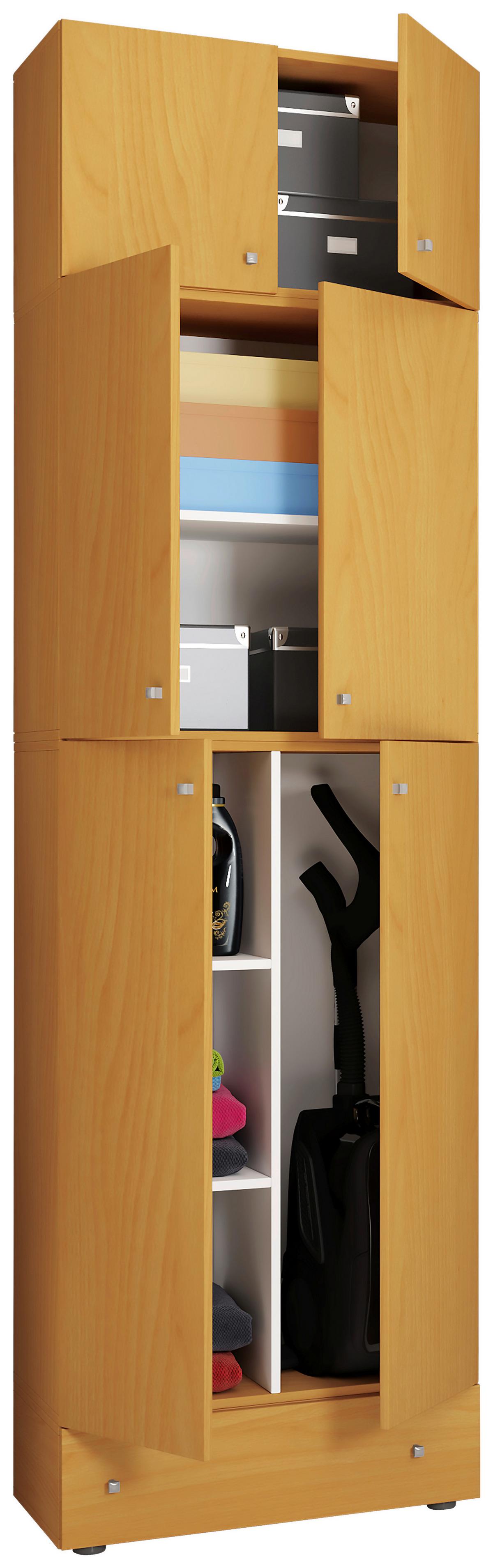 Mehrzweckschrank Lona XXL Buchefarben ca. 70x240x39 cm - Buchefarben/Schwarz, MODERN, Holzwerkstoff/Kunststoff (70/240/39cm) - MID.YOU