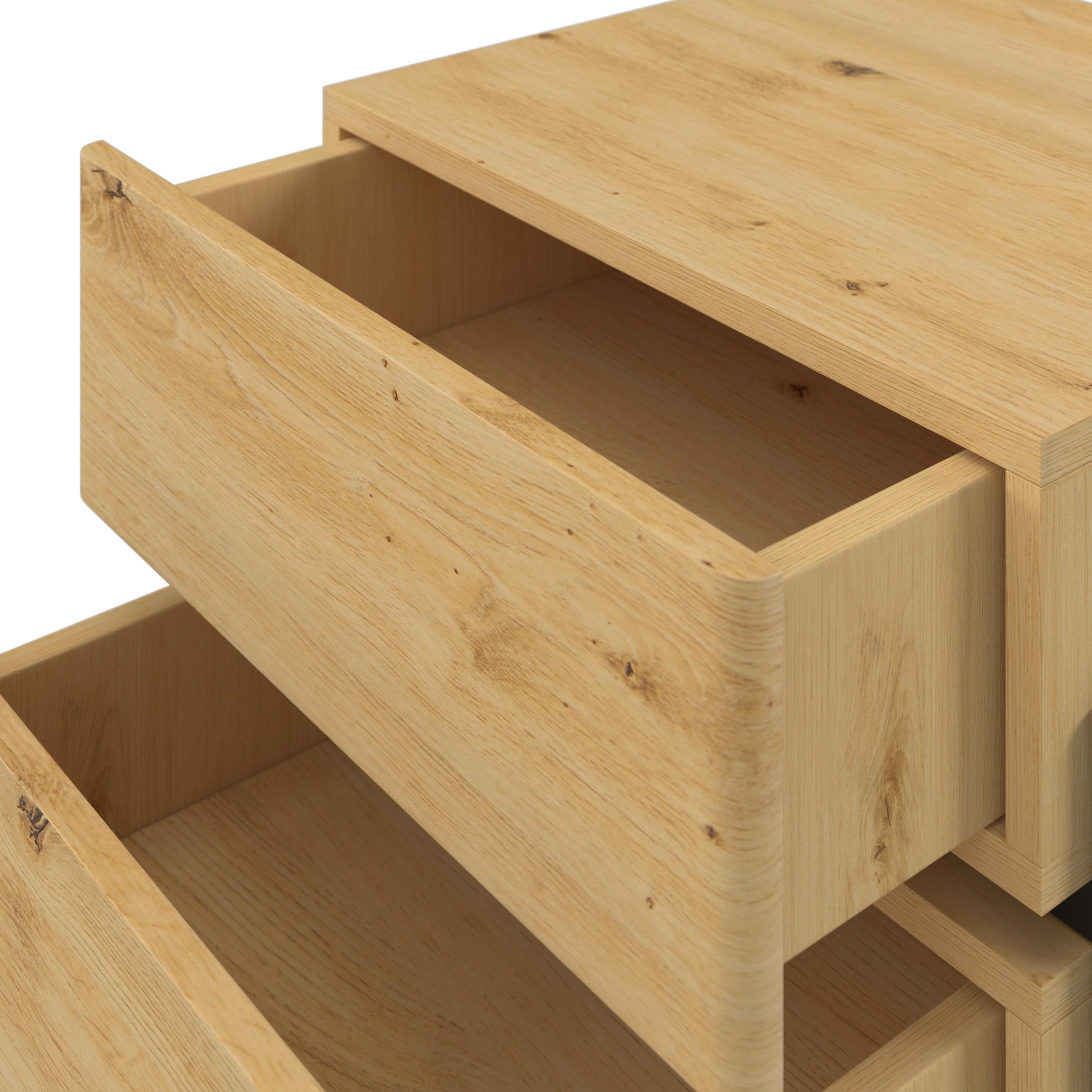 Nachttisch Jasmina Schwarz/Eichefarben MDF - Eichefarben/Schwarz, MODERN, Holz/Metall (53/50/41,5cm) - Bessagi Home