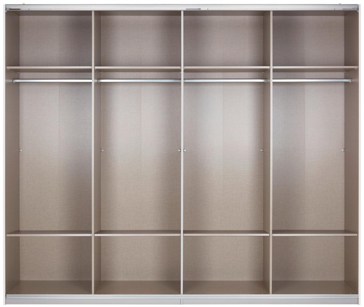 Dulap cu uși glisante BENSHEIM 271/211 - alb/gri închis, Modern, sticlă/material pe bază de lemn (271/211/62cm) - James Wood